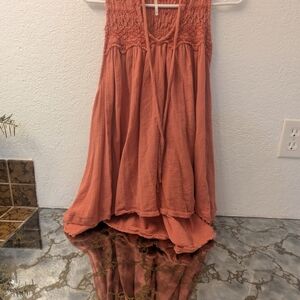 Free People Coral Sleeveless Boho Tanktop